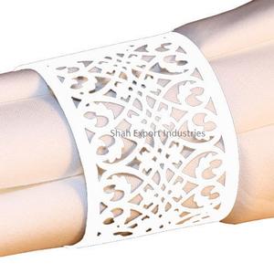 Rond de serviette en métal Design de luxe enduit d'orange de haute qualité pour les accessoires de table de mariage et de décoration de la maison - Product Image 6