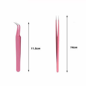 Pinzas de Acero Inoxidable para Extensión de Pestañas, Color Rosa, Personalizadas 2026, Rectas, para Volumen y Calidad - Product Image 6