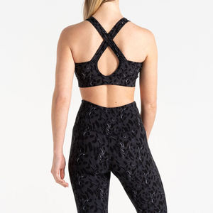 High Support Women's Sports <b>Bra</b> Wholesale Seamless Spandex/Polyester Blend <b>Stretch</b> Quick Dry Fitness Gym Removable Pads - Product Image 3