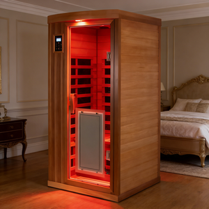 LOW EMF <b>Red</b> Cedar Sauna Far Infrared Saunas <b>Red</b> <b>Therapy</b> <b>Light</b> for 1Person 1510W - Product Image 1