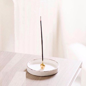 Metal <b>Cast</b> Aluminum White <b>Powder</b> Coated Incense Stick Holder - Product Image 5