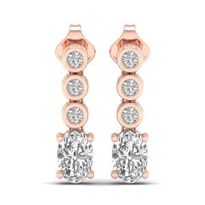 Prix de gros REYES, boucles d'oreilles longues pendantes en or massif 14 carats avec moissanite pour femmes, accessoires de mariage, bijoux fins de mariée - Product Image 2