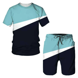 <b>Clothing</b>-vendor Summer <b>Men</b> Outfit Two-piece Shorts T-shirt Street Casual 2-piece Pants T Shirt <b>Mens</b> Sets - Product Image 5