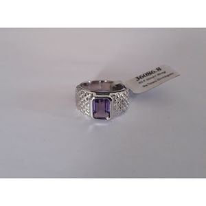 Shah Gems Women's Natural Amethyst <b>Ring</b> in 925 Sterling <b>Silver</b> Fashionable Bezel Setting Inlay <b>Ring</b> Accessories for Gifts - Product Image 1