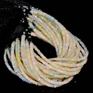 White Ethiopian <b>Opal</b> Faceted Rondelle Beads Natural Gemstone Loose Beads for Jewelry Making Necklace <b>Bracelet</b> DIY Jewelry Supply - Product Image 1
