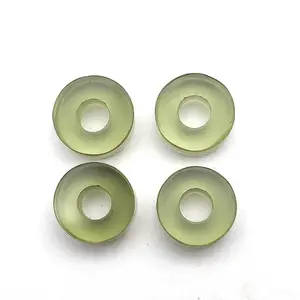 สีเขียวแสงไฮโดรควอตซ์ 14.5 มม.Heishi Big Hole ลูกปัด 5 มม.เจาะอัญมณี 13.5Ct ขายส่งอัญมณีธรรมชาติขนาดใหญ่รูแบนลูกปัด - Product Image 1