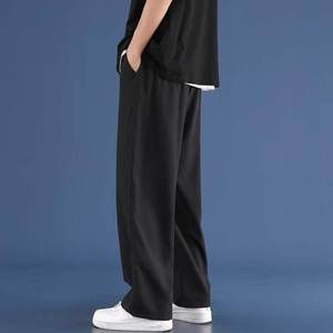 Pantalones Casuales de Moda Otoñal para Hombre, 100% Algodón, Sarga Ligera, Anti-Pilling, Corte Recto Medio, Ajuste Holgado, Servicio OEM - Product Image 3