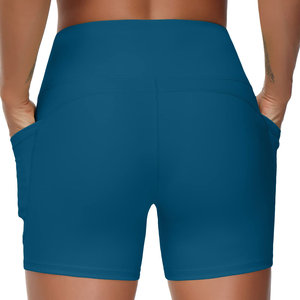 Shorts de Yoga de Poliéster de Último Diseño Hechos a Medida para Mujer, Cintura Elástica Cómoda, Transpirables, Color Sólido, Leggings Cortos de Yoga - Product Image 2