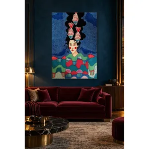 Fida, femme avec un poisson rouge dans les cheveux, impression sur toile - Product Image 4
