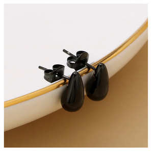 Boucles d'oreilles clous pour femmes en acier inoxydable plaqué argent de qualité supérieure, mini-gouttes d'eau vintage, perles, design indien tendance - Product Image 2