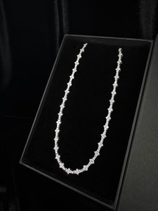 Collar de diamantes moissanite, joyería de cristal brillante creada en laboratorio, collar de cadena de corte de diamante brillante, collar de diamantes para mujer - Product Image 4