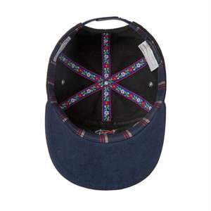 Garras N Roses Negro Azul marino Gorra de recuerdo de 7 paneles Ancla bordada a mano Parche de lingote de oro deslustrado Ajuste ajustable - Product Image 3