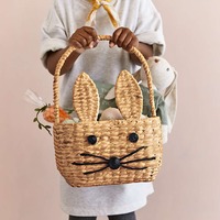 Panier tissé de stockage de panier de Pâques pour enfants en rotin naturel de haute qualité pour les vacances de Pâques fabriquées au Vietnam