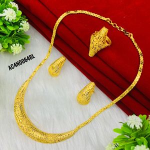 Jewelry Bijoux Nigerian Jewelry Gold Plated Jewelry <b>Necklace</b> Set <b>for</b> Woman - Product Image 2