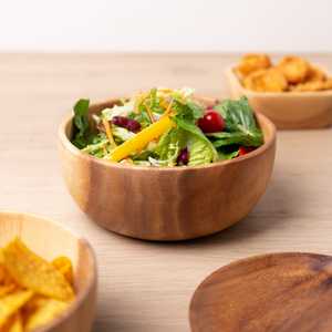 ชุดชามไม้ธรรมชาติสำหรับเสิร์ฟอาหารชามไม้ทำมือปลอดภัยสำหรับรับประทานอาหาร - Product Image 4