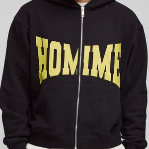 Personalizado en todo el mundo de gran tamaño Homme Zip Sudadera con capucha Pantalones de chándal de lana gruesa Conjunto de Jogger con Pantalón cargo y dobladillo dividido Chándal - Product Image 6