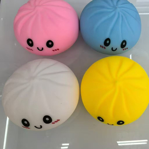 Squishy Dumpling Fidget Toy, Soft Glitter <b>Squeeze</b> Stress <b>Ball</b> with Steamer Case, Sensory Relief Toy for Office & Home - Product Image 1