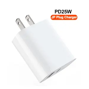 PD25W QC3.0 2 Ports Phone Charger With PPS JP Plug Customized Logo Quick Charger For Mobile Phone
