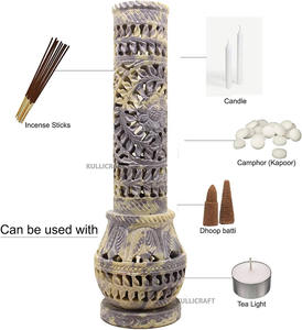 Porta Incienso de Piedra Natural, el Regalo para el Hogar Más Hermoso, Torre Decorativa Tallada a Mano - Product Image 6