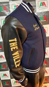 Veste universitaire OEM, support de logo personnalisé avec broderie noire jais brillante, excellent prix pour l'extérieur, blouson d'aviateur lourd au design nouveau - Product Image 4