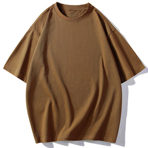 Personalizado liso cuello redondo pesado algodón 220 GSM OEM ODM personalizado impreso de alta calidad de gran tamaño camisetas de los hombres de Bangladesh - Product Image 3