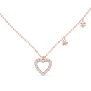 Collier pendentif cœur en diamant de laboratoire 0,484 CT, clarté VVS-VS, couleur EF, or 18 carats, or 14 carats et argent 925, rose, jaune, blanc - Product Image 1