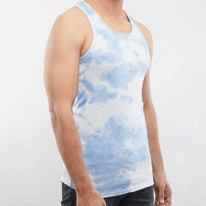 Vente en gros 100% débardeurs décontractés en polyester pour hommes Logo personnalisé confortable couleur unie respirant tricoté tissage - Product Image 2