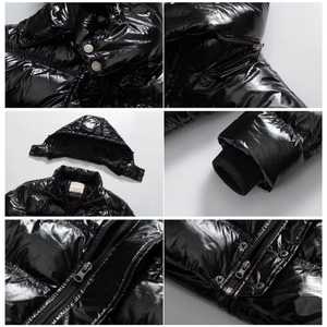 2026 Customized Men's Hooded Puffer Jacket Winter Warm Outdoor 100% Nylon Casual Fit Shiny <b>Coat</b> - Product Image 4