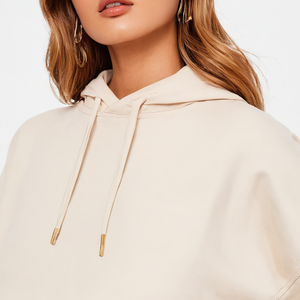 Sweat-shirt à capuche décontracté en coton 100% pour femmes, hiver, logo personnalisé sur le devant, OEM, écologique, coupe-vent - Product Image 3