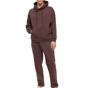 Ensemble de survêtement décontracté pour homme, en coton doux et respirant, avec capuche, pour l'hiver, confortable - Product Image 1
