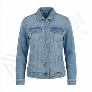 Chaqueta Vaquera Larga para Mujer a Precio Razonable, Cierre de Botones, Diseño con Bolsillos Delanteros, Ropa de Calle Elegante, Color Personalizado - Product Image 1