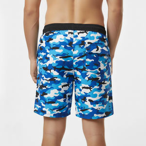 Customized Men's Summer Fishing <b>Swim</b> Shorts 100% Polyester Breathable Mesh Solid <b>Board</b> Mid Waist Drawstring Closure OEM Service - Product Image 2
