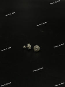 Baguette & Round Cut Moissanite Diamond Stud <b>Earrings</b> 925 Silver Iced Out Double <b>Halo</b> Set Hip Hop Unisex Party Wear Jewelry - Product Image 5