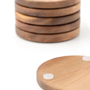 Posavasos de Madera de Acacia Ecológicos Clásicos con Logotipo Personalizado TIMELESS CRAFT TC-49, con Tamaño y Forma Personalizados - Product Image 3