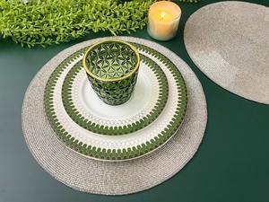 Set de table ovale de luxe fait main en perles, décoratif doré, écologique, en verre et nacre, pour entreprises alimentaires - Product Image 3