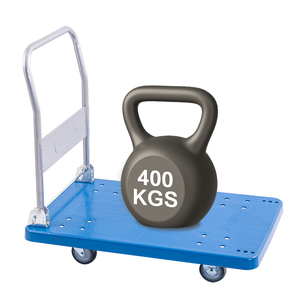 Plate-forme industrielle en plastique 400kgs Heavy Duty Cargo Transport Chariot à plate-forme de camion Entrepôt Chariot à main pliable avec roues - Product Image 1