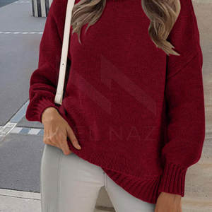 2024 OEM logotipo personalizado suéter de talla grande sudaderas para correr cuello redondo suéter de punto liso transpirable para unisex - Product Image 2