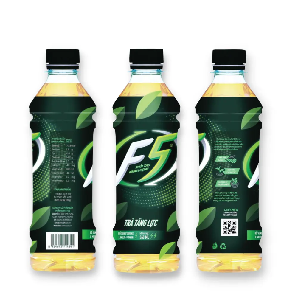 Vietnam Qualität Frische benutzer definierte Energy-Drink-Handelsmarke Am besten gediente gekühlte Softdrinks Optionales Aroma Getränk F5 Energy Tea