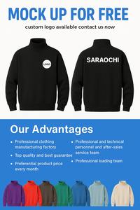 Women's Eco-Friendly Polyester/Cotton Lined Oversized Casual <b>Mock</b> Neck Loose Fit Winter Sweatshirt Front Logo-Private Label OEM - Product Image 4