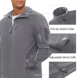 Vente en gros de vestes d'extérieur streetwear 100% polyester pour hommes, veste polaire à col montant avec fermeture à glissière, vêtements de travail - Product Image 1