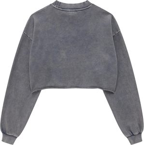 Sudadera con capucha de algodón 100% de lana recortada de invierno para mujer, jersey de manga larga, Tops, Top corto de entrenamiento - Product Image 4