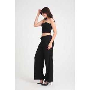 Pantaloni tascabili con coulisse in tessuto da donna con elastico in vita e cordoncino - Product Image 5