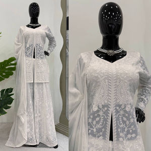 งานปักแบบอินเดียโบราณซาลวาร์คาเมซพร้อมด้วยงานปักที่หรูหราและดูเพ็นท์ - Product Image 2