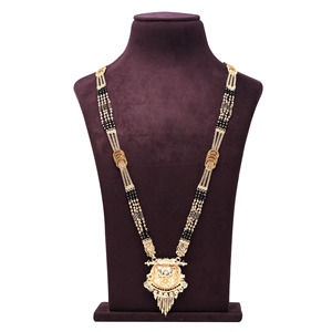 Boda India Mangalsutra colgante de oro tradicional Mangalsutra cuentas negras para oro Mangalsutra joyería llena de oro Oro Joyeria - Product Image 1