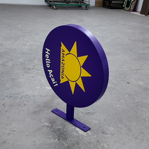 Shop Hanging Business <b>Sign</b> Custom Store Signboard <b>Wall</b> Mounted Double-Sided Metal Round Blade <b>Sign</b> - Product Image 5