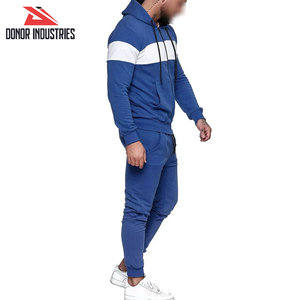 ชุดออกกำลังกายผู้ชายสีน้ำเงิน ระบายอากาศได้ดี น้ำหนักเบา ทรงปกติ เหมาะสำหรับฤดูใบไม้ร่วง ชุดแทรคสูทแบบเรียบ - Product Image 5