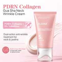 Crème pour le cou au collagène PDRN avec masseur intégré, peptides, céramides, raffermissante, hydratante, soin du cou, de la ligne de la mâchoire et du décolleté GZ