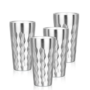 Vasos para beber de acero inoxidable pulido brillante, vasos de Metal reutilizables, vasos apilables irrompibles para agua, jugo, leche, Camping - Product Image 3