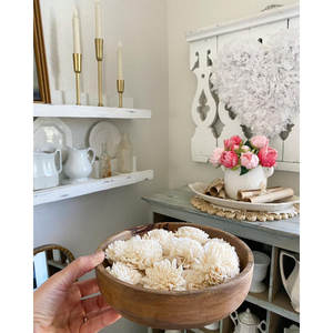 Cuenco de madera Natural hecho a mano Geikie, centro de mesa decorativo de madera pulida, respetuoso con el medio ambiente, hecho a mano para decoración elegante del hogar - Product Image 5