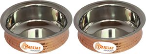 Bol de service en acier inoxydable en cuivre pour apéritifs, lot de 2, diamètre 5 pouces - Product Image 2